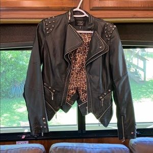 Studded Faux Leather Jacket
